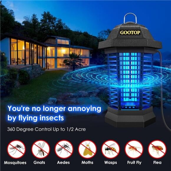 Bug Zapper Outdoor, Mosquito Zapper Outdoor, Electric Fly Zapper, Bug Zapper, - Picture 2 of 6